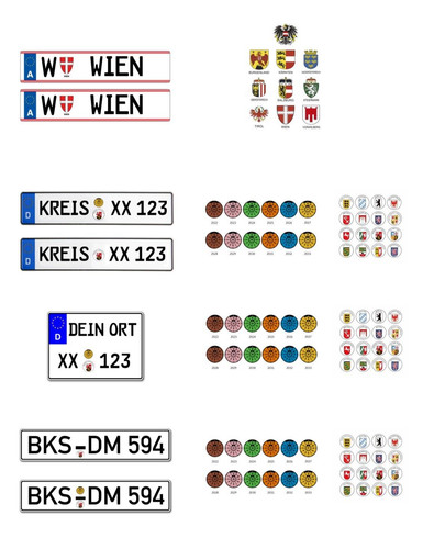 2er set wunschkennzeichen für - set,