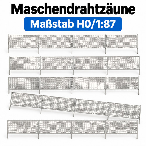 10x maschendrahtzaun - h0, /